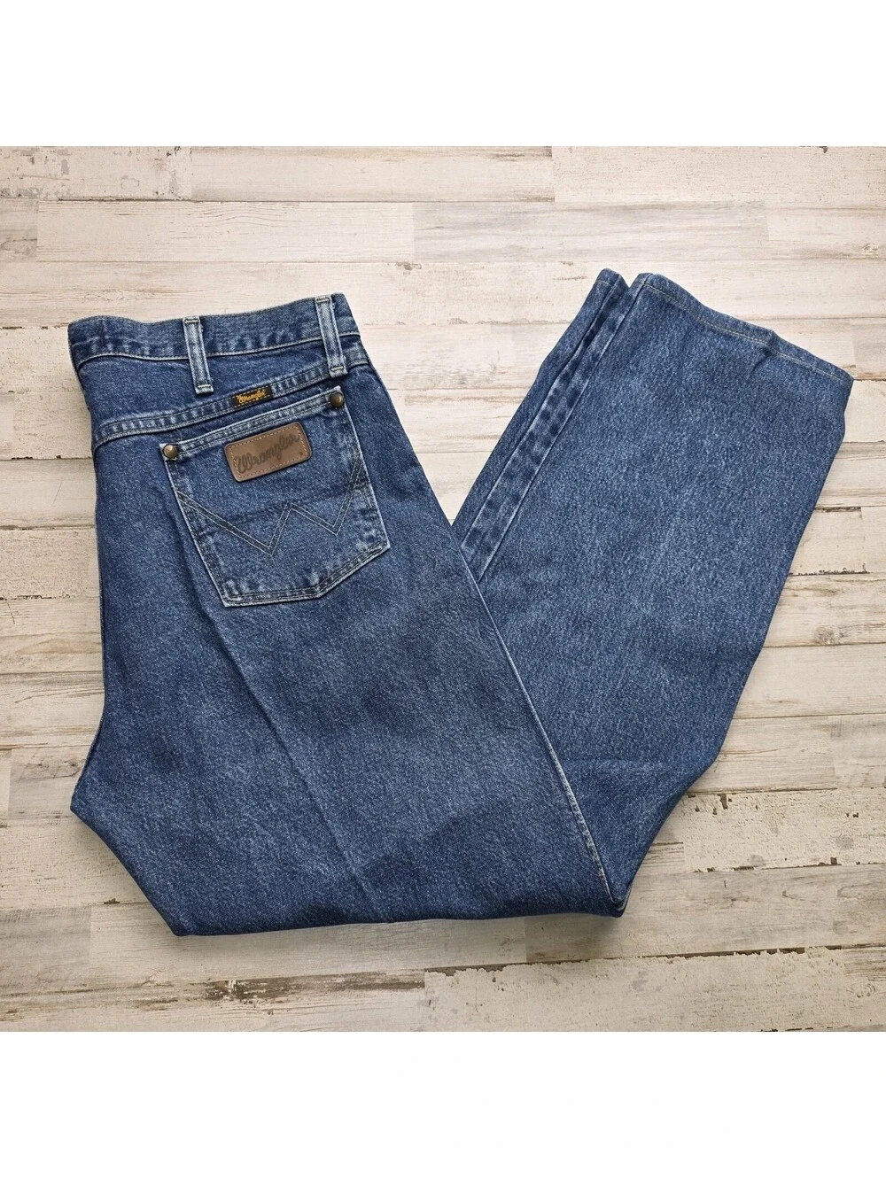 Wrangler Jeans Men 35x32 Blue 13MGSHD Cowboy Cut Denim Workwear George Strait
